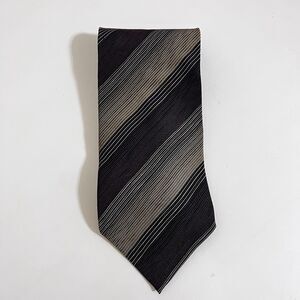 Giorgio Armani Classico 100% Silk Tie Brown Tan Striped Italy 4" Men's